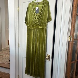 Green Velvet Maxi Dress